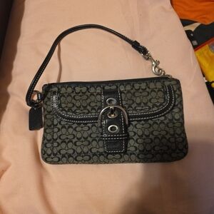 Stylish Black and Gray Women's Coach Wristlete 20%off